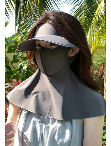 Máscara De Protección Solar Facemini Hat Ice Silk, 2 Unidade