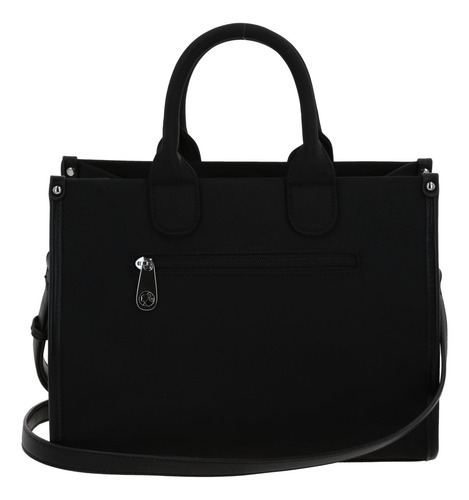 Bolso Tipo Satchel Barbie Gorétt Con Colgante Gia P25 Negro Floreado Níquel Negro