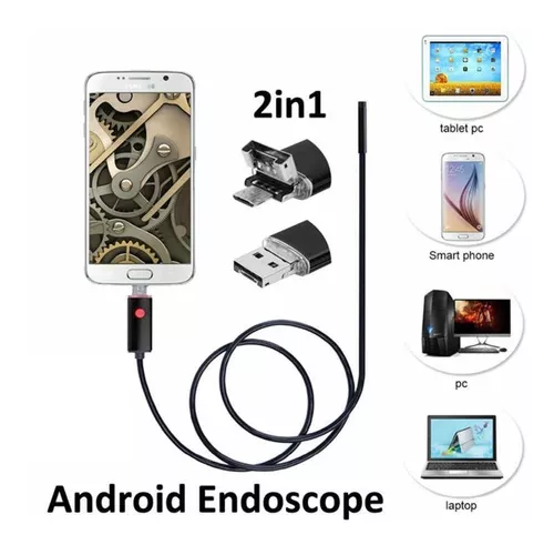 Camara Endoscopica 5m Usb Y Microusb P/ Celular Pc 6 Leds