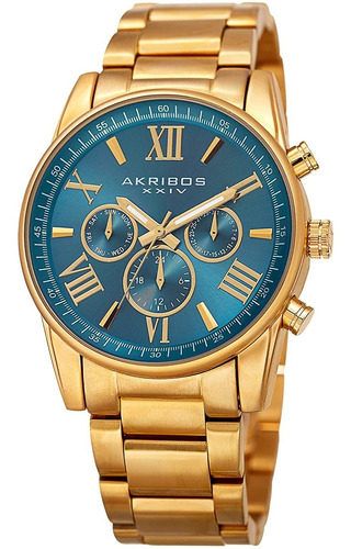 Reloj Mujer Akribos  Ak908tq Cuarzo Pulso Dorado Just Watche