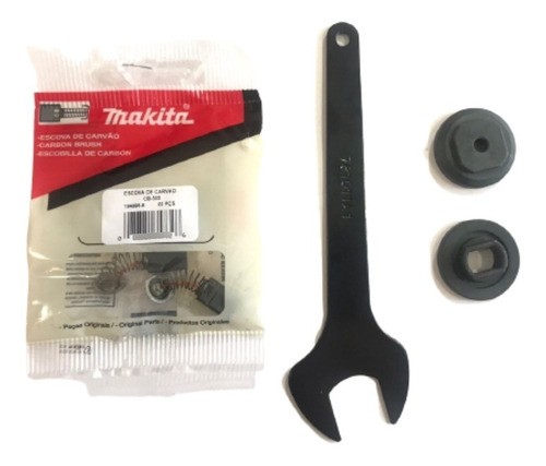 Kit Flange Chave Fixa Serra Mármore + Carvão Cb303 Makita