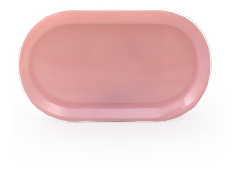 Travessa De Vidro Oval Rosa