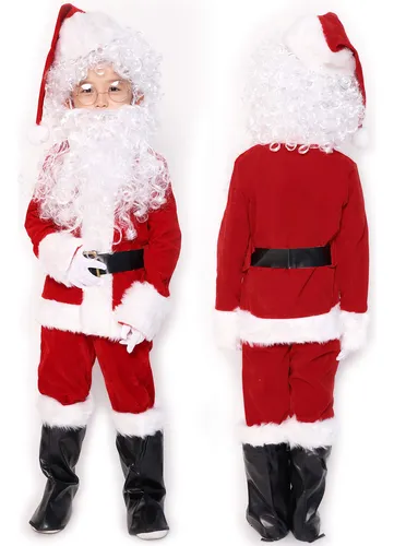 Adomi Traje De Papa Noel De Lujo Para Ninos, 10 Piezas. Disf