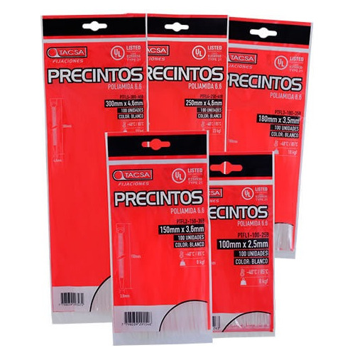 Precintos Plásticos Tacsa 100und 300mm X 4,6mm 