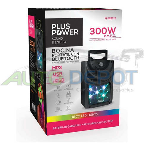 Bocina Portátil Plus Power Con Bluetooth Pp-wbt16