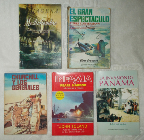 5 Libros, La Invasion De Panama, Churchill, Pearl Harbor