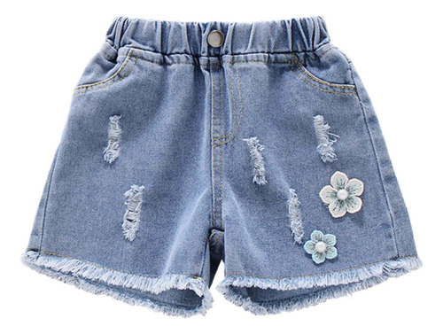 Pantalones Cortos De Mezclilla Brillantes Para Niñas Para Ch