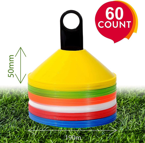 Wrzbest 60 Pcs Marker De Entrenamiento Multi Color Cones De