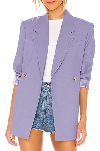 Blazers Casuales De Gran Tamaño Para Mujer Con Botones Front