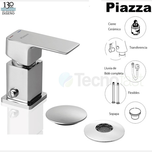 Griferia Bidet Cromado Piazza 10404 Arq Monocomando Baño