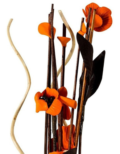 Imagen 2 de 2 de Follaje Decorativo De Flores -naranja Con Café