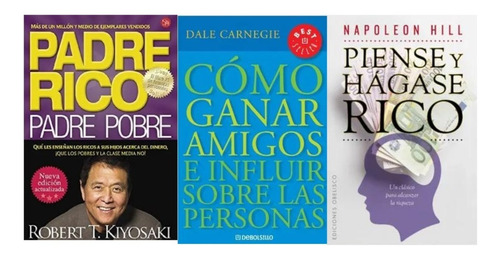 Padre Rico+piense+como Ganar Amigos Libros Nuevos Pack X3