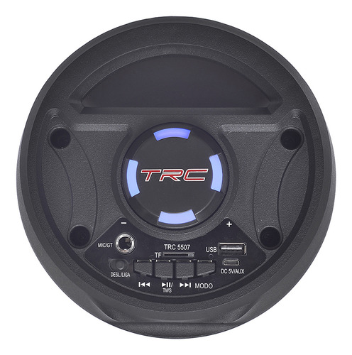 Caixa De Som Portátil Trc 5507 Led C Bluetooth E Usb 70w Rms