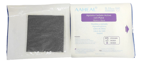 Apósito Carbón Activo Con Plata 10x10cm Aaheal Unidad