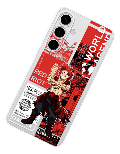 Funda Para Samsung Galaxy Red Riot Kirishima Clase 1-a Héroe Resistente My Hero Academia Anime