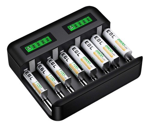 Cargador Y Pilas Recargables 4 Aa 4 Aaa Usb Tipo C 2800 Mah