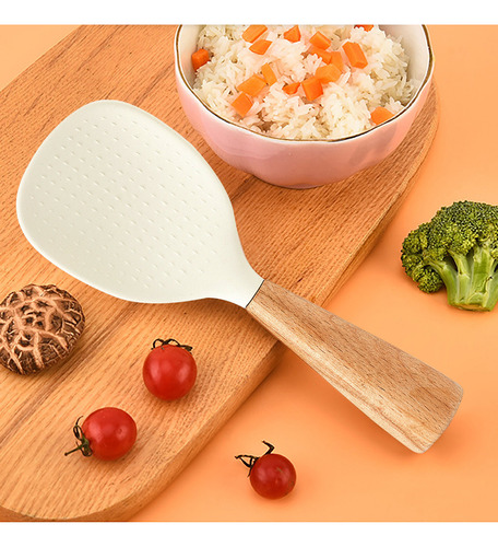 Cuchara De Arroz Antiadherente Con Mango De Madera Para El H
