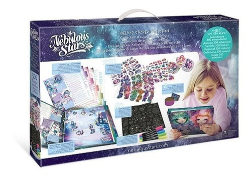Kit 300 Stickers Adhesivos De Lujo Colorear Marcadores Gel