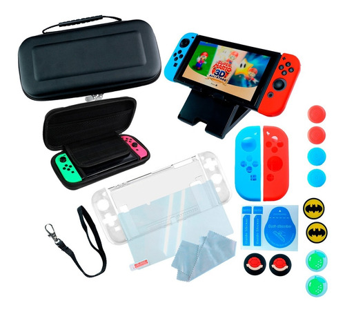 Kit Para Switch Estuche Protector Portatil Rigido