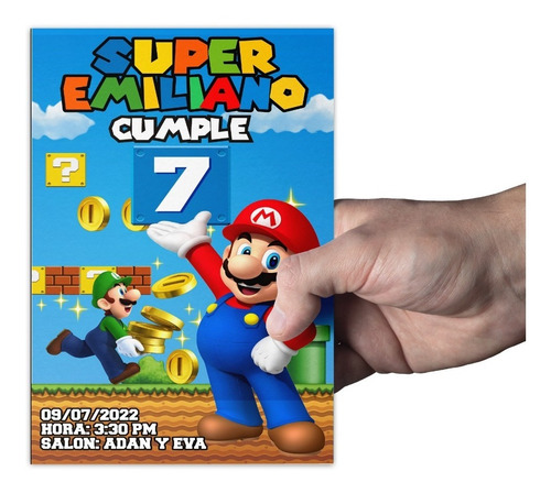 Invitacion Digital Super Mario Bros Personalizada