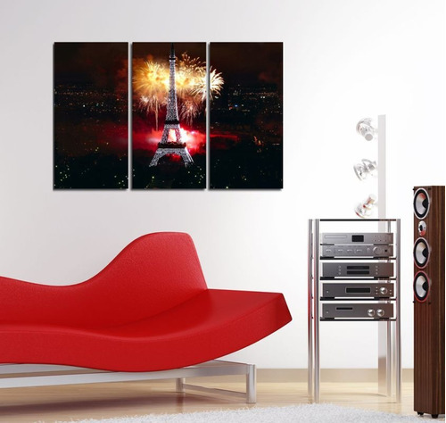 Cuadro 40x60cm Paris Torre Eiffel Fireworks M1