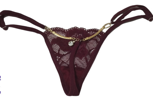 Set X 3 Tangas De Encaje Pedrería,mujer