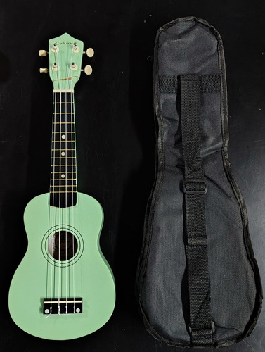 Ukelele Soprano Con Estuche Reparado Verde (Usado)