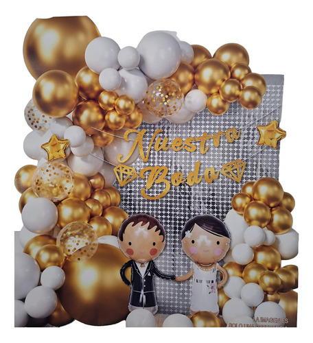 Kit Globos Decoracion De Boda Arco Globos De Nupcias Novios