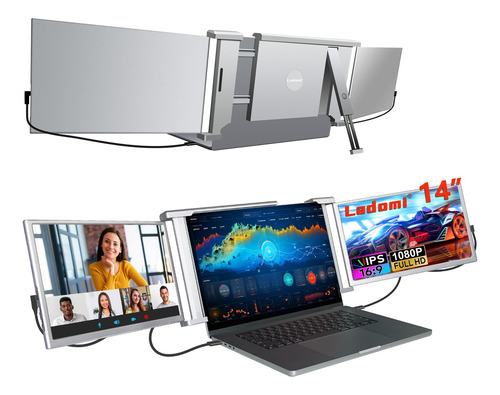 Extensor De Pantalla Triple Para Computadora Portátil Ladomi