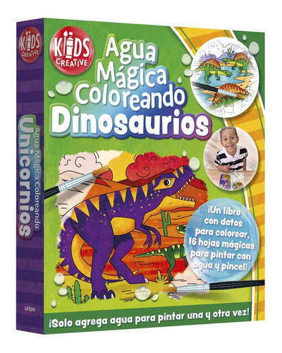 Libro Para Colorear Dinosaurios, Agua Mágica