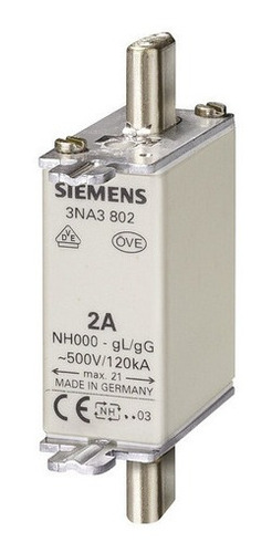 Fusible Nh T000 20 A 3na3807 Siemens 