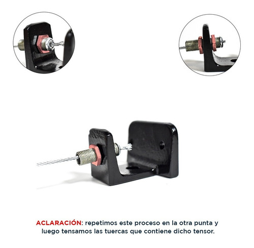 Kit Fijación Tensor Toldo Cortina De Enrollar Cable Acero