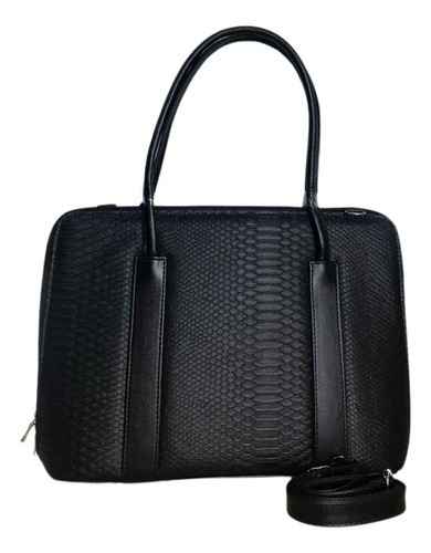 Bolsa Para Notebook Feminina Executiva Grande 14 E 15.6 Cor Preto Crocodilo