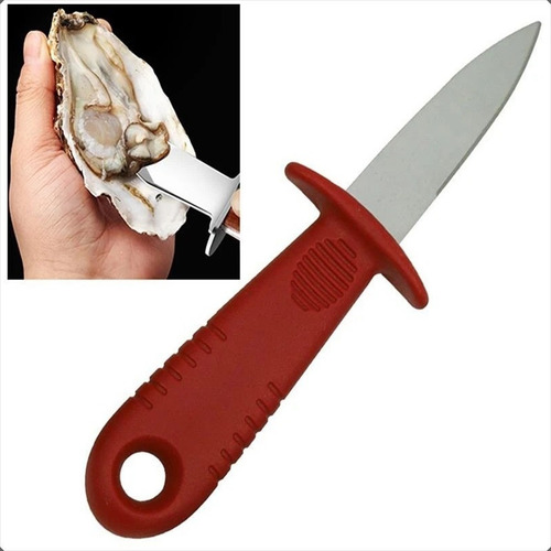 Faca Para Ostras Mariscos Frutos Do Mar Kit 2 Cor Preto