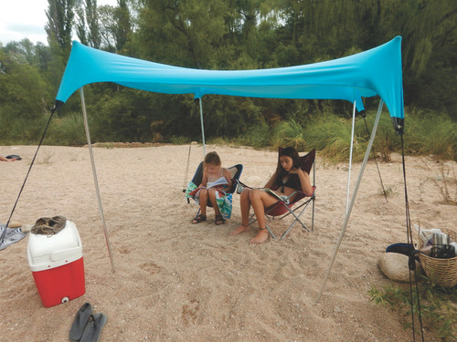 Carpa Playera Viajes Liviana Smartent Gazebo Con 4 Parantes Color Cian