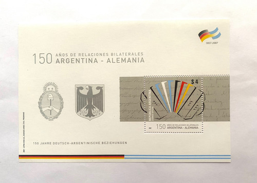Filatelia Arg 150 Años Relaciones Arg - Alemania Bloque B130