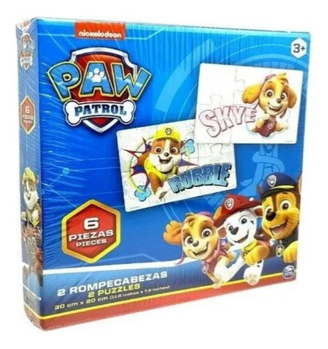 Rompecabezas Paw Patrol Puzzle 2 En 1 De 6 Pzas. 1605