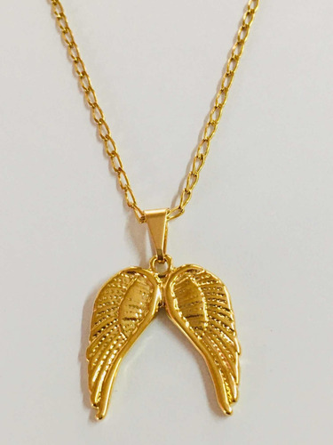 Dije Alas De Lucifer Con Cadena Oro Laminado 22k