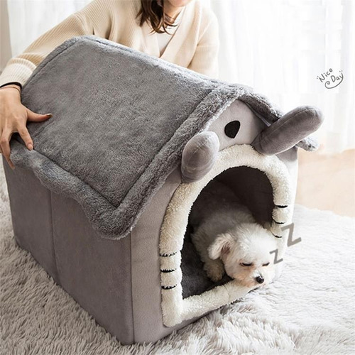 Imagen 3 de 10 de Cama Cucha Tipo Casa Desarmable Perro Gato