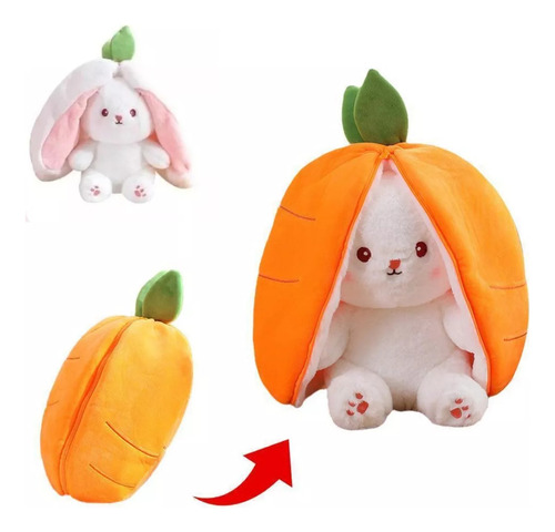 Muñeca de peluche con forma de conejo, zanahoria o fresa, color zanahoria
