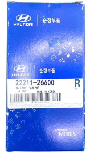 Valvula De Admision Y Escape Getz 1.6 Elantra 1.6 C/u