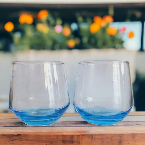Vasos De Vidrio King Azul 6 Piezas 370ml