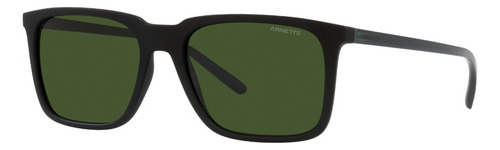Lente De Sol Arnette 0an4314 Trigon Rectangular Trigon Negro Dark Green Matte Black Transparent Green