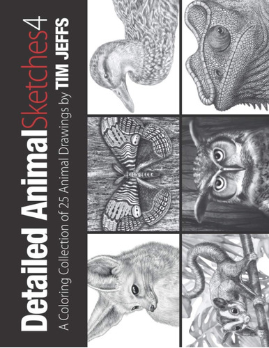 Libro: Detailed Animal Sketches 4: A Coloring Collection Of 