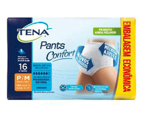 Fralda Tena Pants Confort Tamanho P/m Pacote Com 16 Unidades