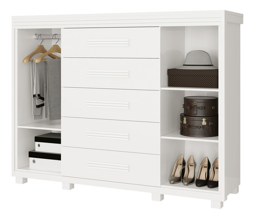 Cômoda Grande Para Quarto De Casal Reforçada Mdf Pé Madeira