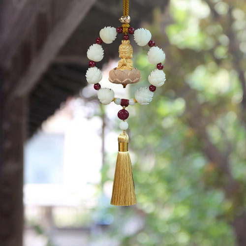 Colgante Para Espejo Retrovisor De Coche, Adorno Con Guanyin