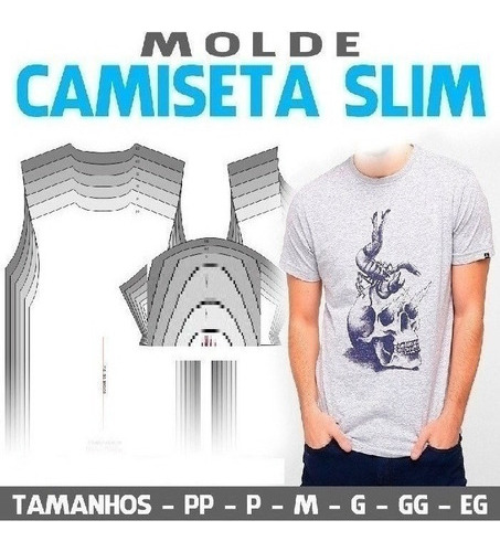 Kit Patrones Camiseta Slim Masulina
