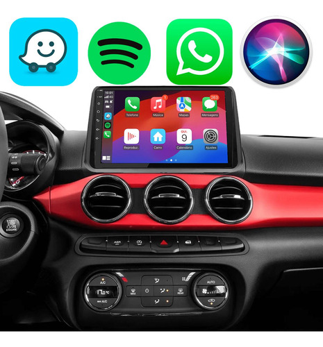 Kit Multimidia 9pol Carplay Fiat Argo 18 19 20 21 22 23 Wifi