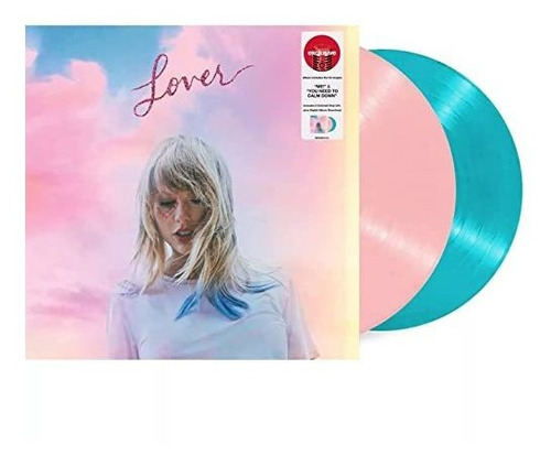 Disco Vinilo Lover Taylor Swift Vinilo Rosa Y Azul